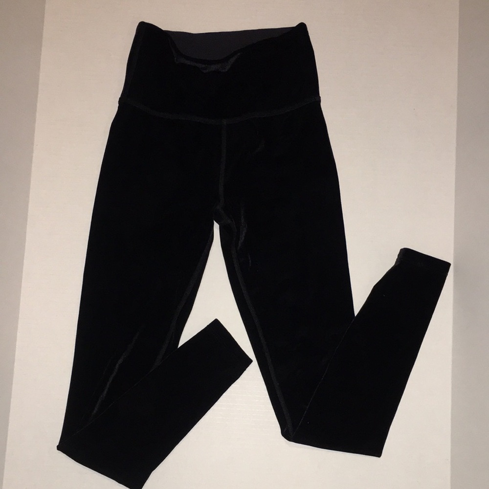 Beyond yoga High-Waist Black Velvet Leggings | size XS